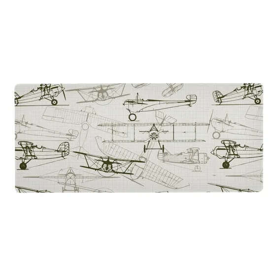 Alfombrilla Mouse Diseño Avion Vintage Para Videojuego Casa