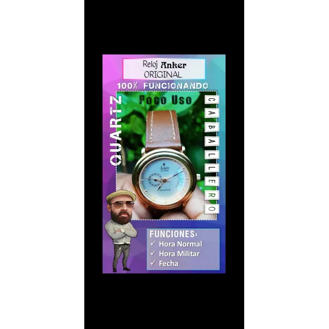Reloj Anker Para Hombre. Quartz. Usado.hora Militar Y Normal
