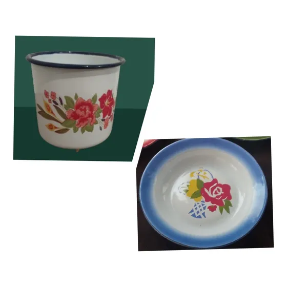 Combo Taza O Pocillo De Peltre Y Un Plato De Peltre 