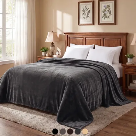 Cobertor Ligero Matrimonial LINGLIGHT para Hotel – Gris Oscuro, Extra Suave y Compacto