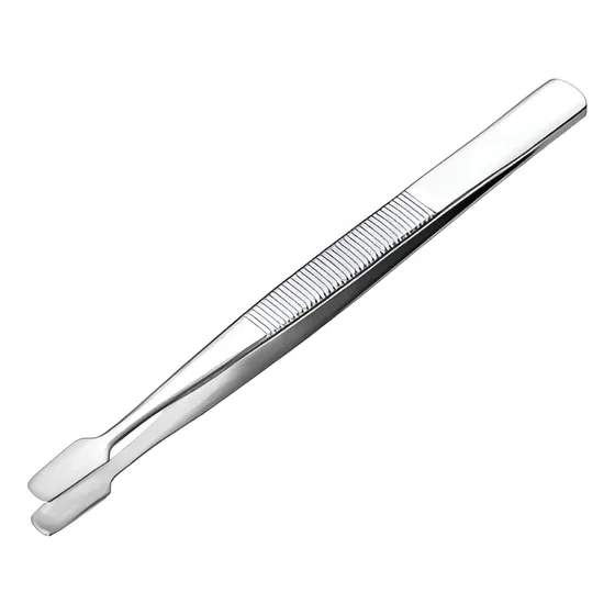 Pinza Especial Para Filatelia Con Punta Plana Y Redondeada