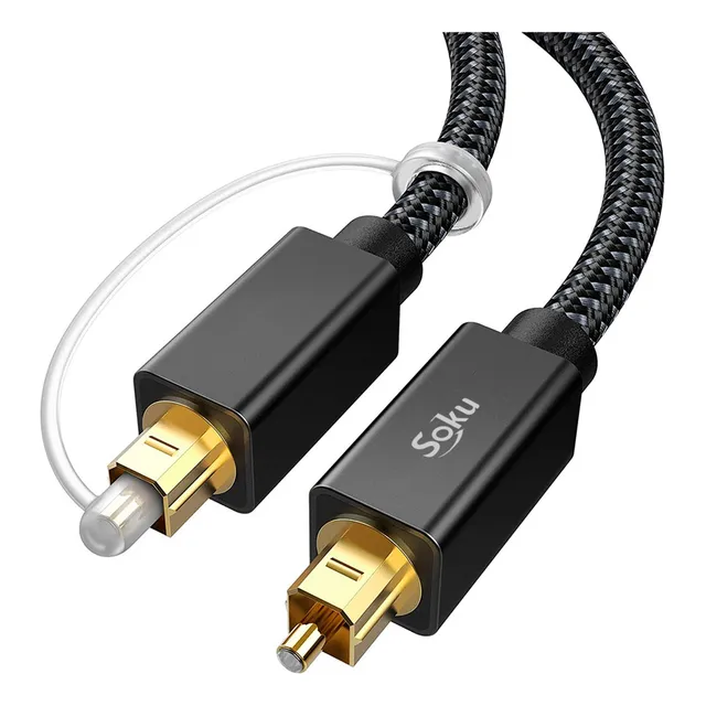 Soku Cable Audio Fibra Óptica Estéreo Digital 7,1 Hifi Tv-385s3db2 2 M
