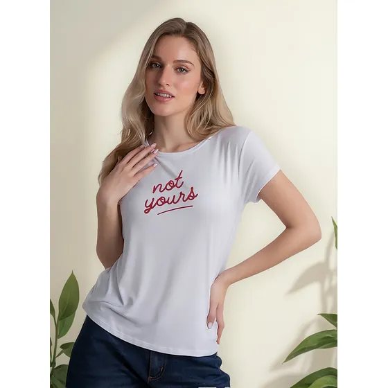 Remera Onyx Estampada Viscosa Not Yours Cuello Redondo Mujer
