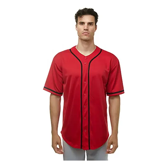 Jc Distro Hombres Botón Corto De Piel Down Baseball Cwsjw