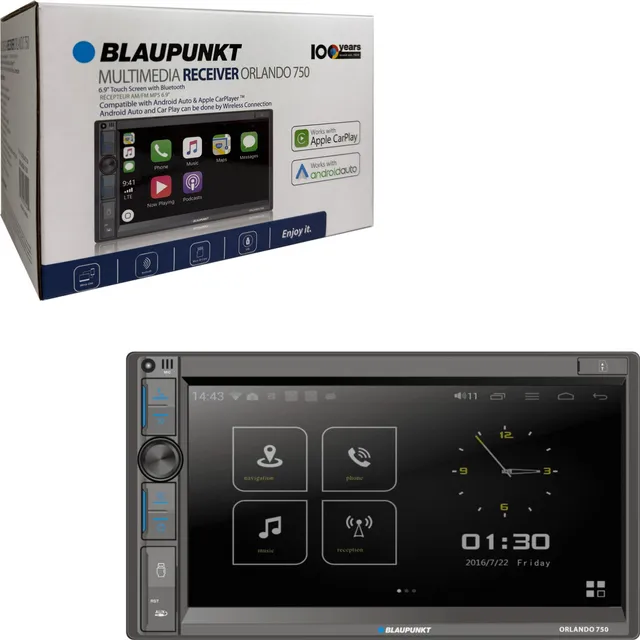 Pantalla Blaupunkt Orlando 750 Carplay Y Android Auto 6.9 Color Negro