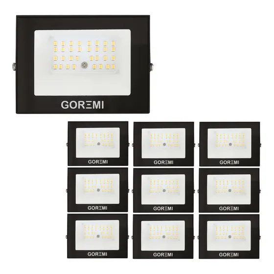 Kit 10 Holofote Refletor Led Eco Pro 200w C/ 3 Opções De Luz Luz Branco-frio