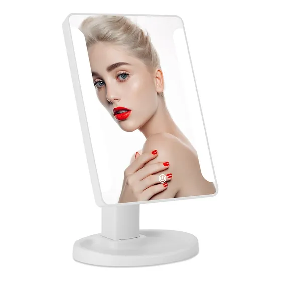 Espejo De Maquillaje Espejo De Tocador Con Luces Espejo Con Luces Ajustables, Espejo Con Luz De Pantalla Táctil Para Maquillaje, Espejo Cosmético Con Iluminación De Doble Fuente De Alimentación