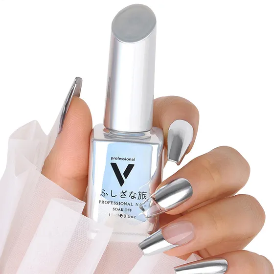 Esmalte Prateado Esmalte Holográfico Espelho Cromado Gel Gel