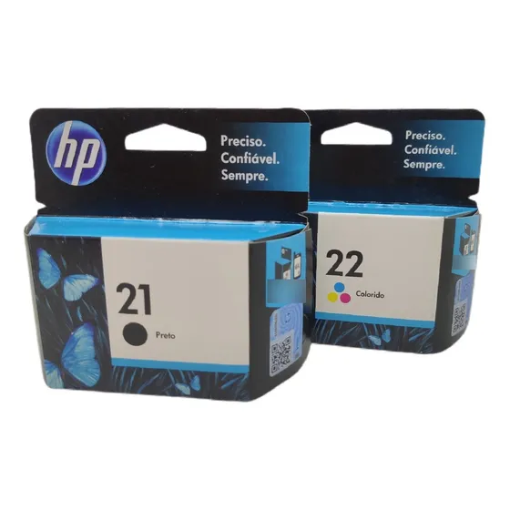 Kit Cartucho 21 Preto E 22 Color Original Hp F4180 F380 F340