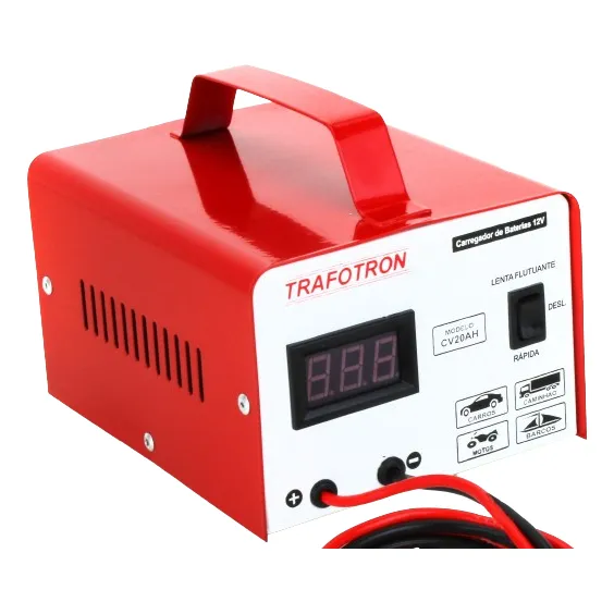 Carregador De Bateria 12v Com Voltimetro Lento E Rapido Cv20