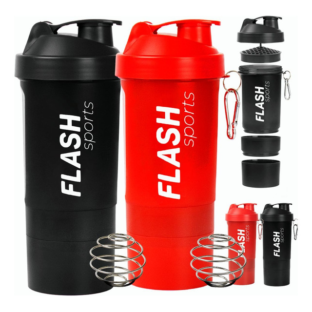 2 Coqueteleira Academia 500ml Shakeira Copo Garrafa Mola Fit 2 Coqueteleira Academia 500ml Shakeira Copo Garrafa Mola Fit