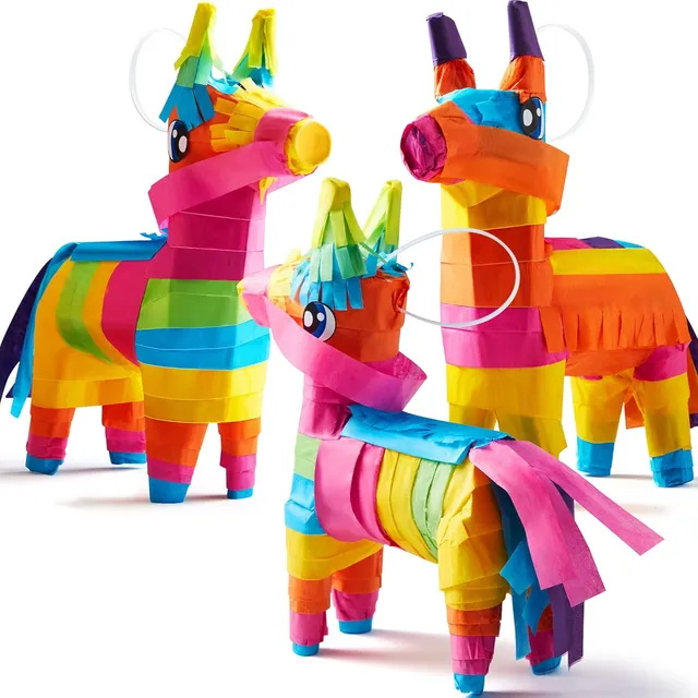 Piñatas De Burro Mini, 17,7 X 14 Cm, 3 Unidades Para Mayo