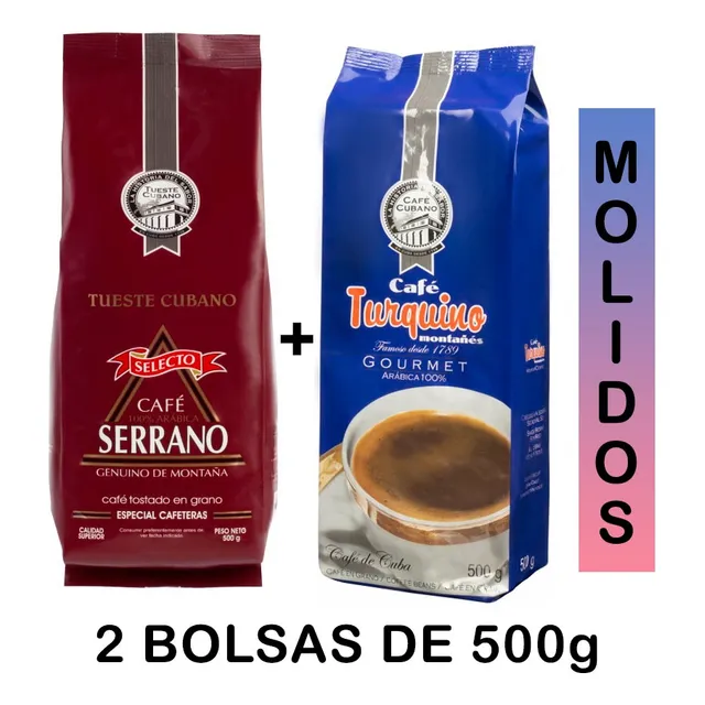 Café Cubano Serrano 500g + Turquino 500g Molidos