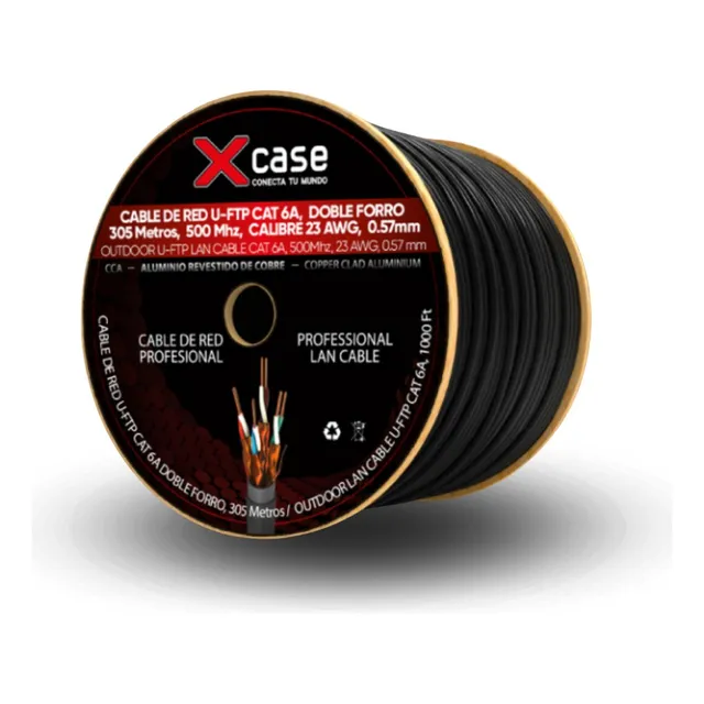 Cable U/ftp Cat6a 305mts Xcase Blindada P/exterior 10gbps 