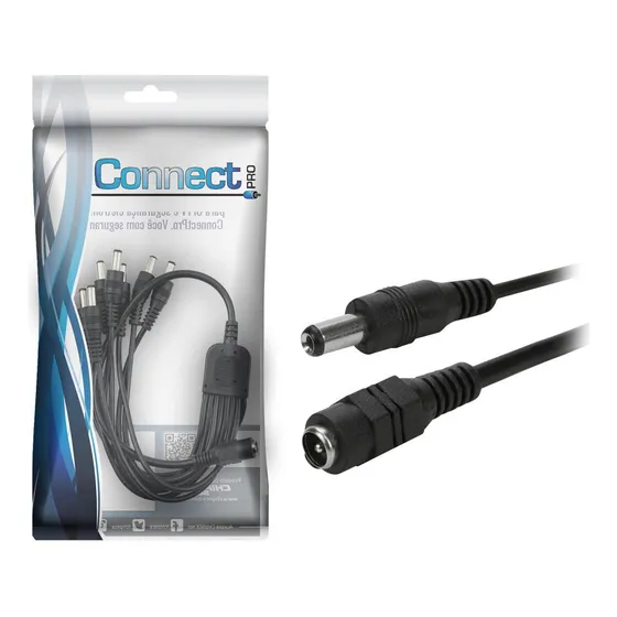 Cabo Adaptador Rabicho P4 8x1 1 Femea 8 Machos 40cm Cftv