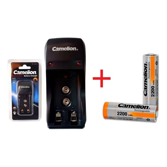 Kit Cargador + 2 Pilas Aa 2000mah Camelion, Recargables