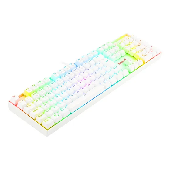 Teclado Mecânico Gamer Redragon Mitra Rgb Switches Black Cor de teclado Branco Idioma Português Brasil