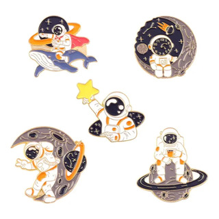 Set 5 Pines Astronauta Broche Metálico Planetas Luna Espacio Set 5 Pines Astronauta Broche Metálico Planetas Luna Espacio