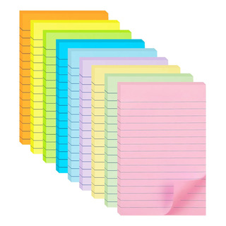 (9 Pack) Notas Adhesivas Rayadas 4x6 En Post, 9 Colores P... (9 Pack) Notas Adhesivas Rayadas 4x6 En Post, 9 Colores P...