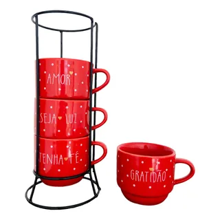 Jogo De XĂcaras CafĂ© ChĂĄ Vermelha Com Suporte PoĂĄ Jogo De XĂcaras CafĂ© ChĂĄ Vermelha Com Suporte PoĂĄ