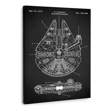 Canvas | Mega Cuadro Decorativo | Falcon Star Wars | 140x90