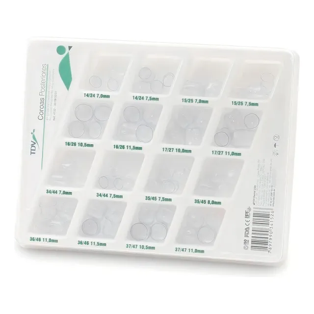 Kit Coronas Acetato Celuloide X64 Tdv Odontología Posteriore