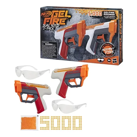 Nerf Pro 2 Pistolas Hidrogel Fire Dual Wield 5000 Perlas