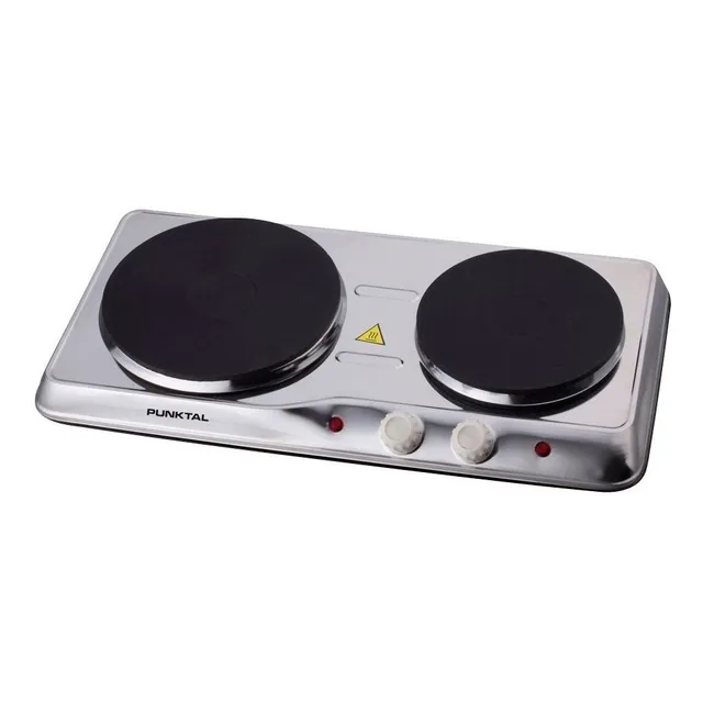 Anafe Eléctrico Punktal Acero Inoxidable 2 Discos Oferta Loi