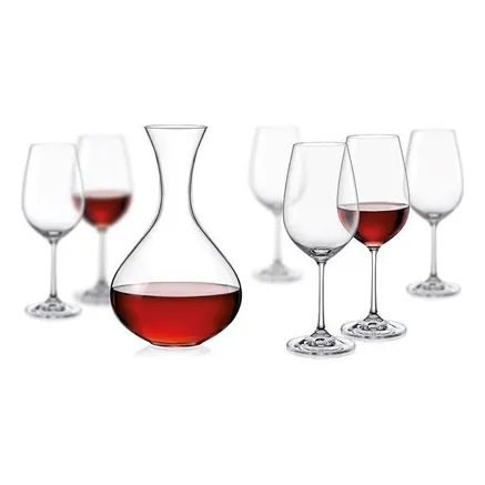 Copas De Vino 450 Ml + Decantador - Cristal De Bohemia Color Transparente