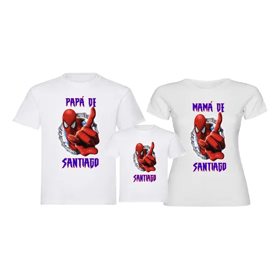 Camisetas Spiderman Camisetas Cumpleaños Set X3 Hombre Araña