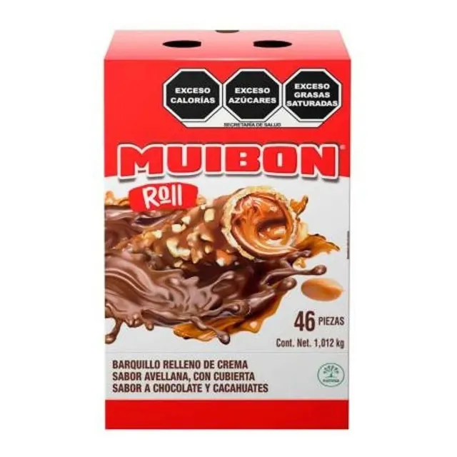 Caja Con 46 Pz Chocolates Muibon Roll Relleno Crema Avellana