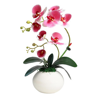 Forlaoers Moderno 17 Flores Artificiales De Orquídeas Rosas Forlaoers Moderno 17 Flores Artificiales De Orquídeas Rosas