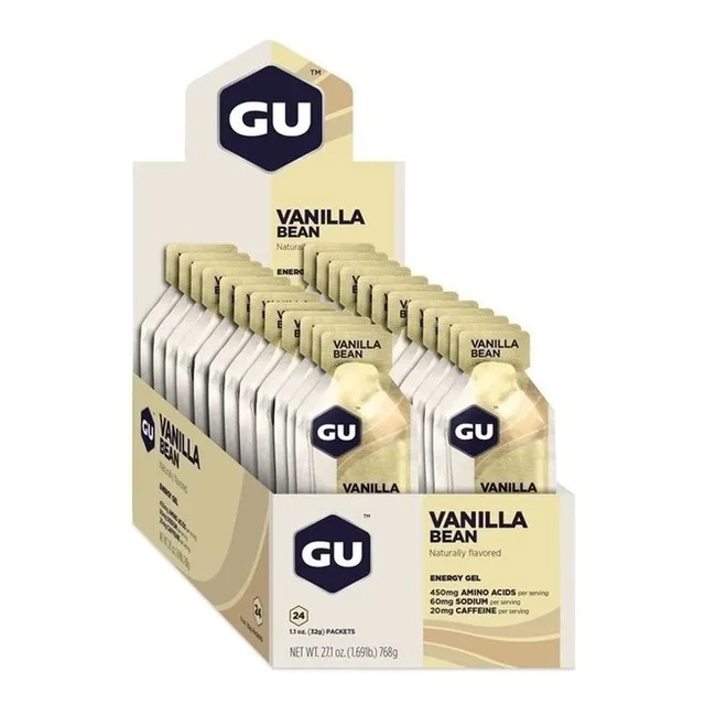 Caja X24 Suplemento En Gel Gu Energy Gel Los Sabores Sabor Vainilla Bean