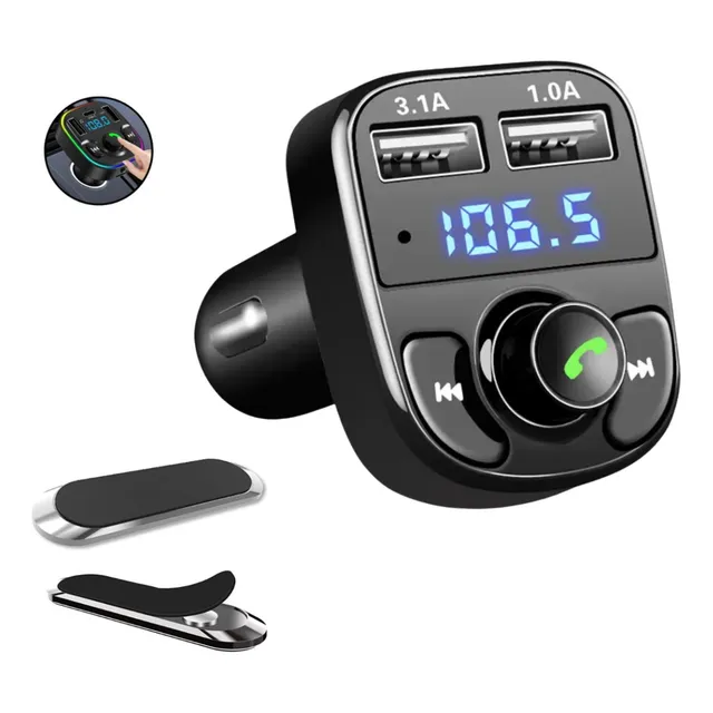 Adaptador Transmissor Fm Radio Carro Acendedor + Suporte Cel