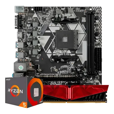 Kit Upgrade Gamer, Amd Ryzen 5 4600g + A520m + 8gb Ddr4 Preto