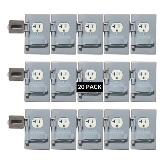 Contacto Doble 20a Color Blanco Con Tapa Intemperie 20 Pack