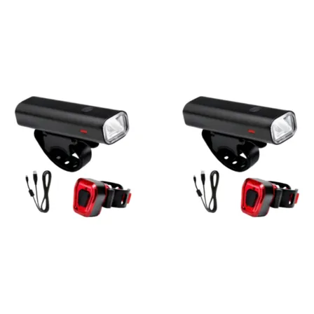 Luz Bicicleta Set Delantera Trasera Usb Color Impermeable X2