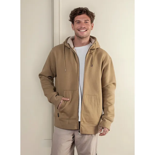 Polerón Con Capucha Y Cierre Ykk® Interior Polar Sherpa  Algodón Orgánico  Puelo De Lenga®