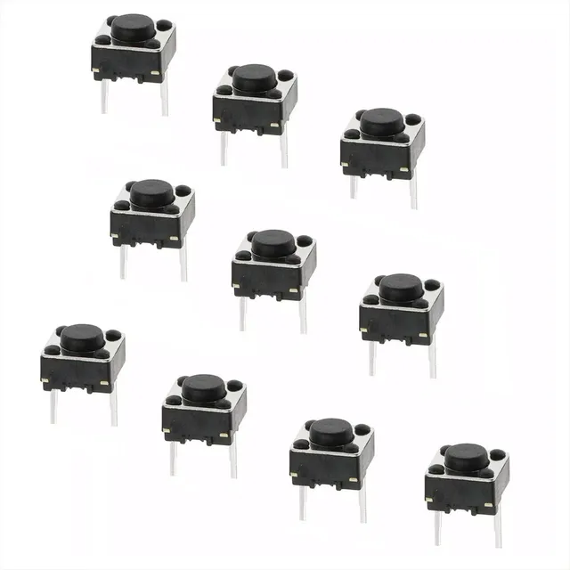 10 X Micro Pulsador 6x6x5mm, 2 Pines, Momentáneo (ver Fotos)