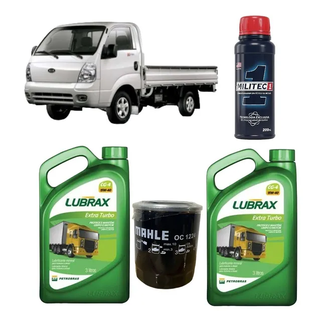 Kit Filtro Óleo 15w40 P/ Hr Kia Bongo K2500 Até 12 + Militec