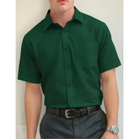 Camisa Social Masculina Manga Curta - Microleve Não Amassa