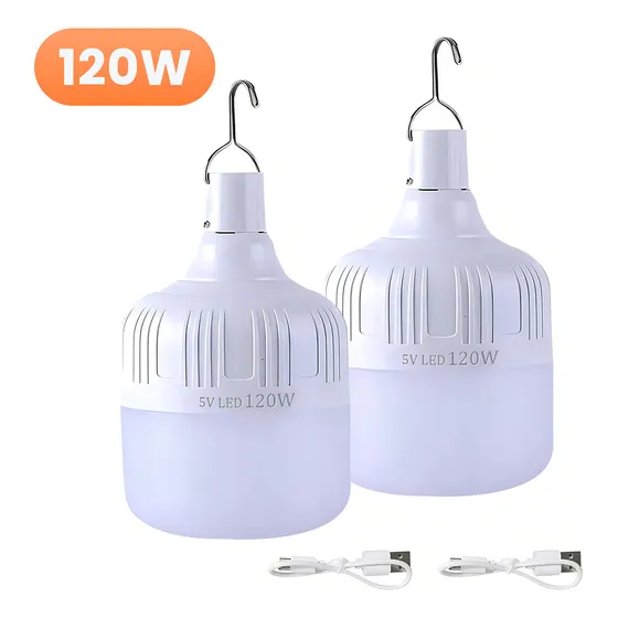 Dahan 2pcs Portatil Recargable Emergencia Usb 120w Lámpara Foco con 5 Modos de Luz
