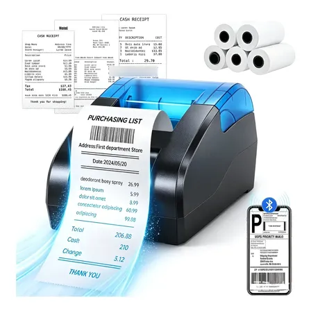 Mini Impressora Térmica 58mm Portátil Usb E Bluetooth Fatura Preto 127/220v