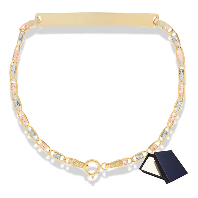 Pulsera Pulso Esclava 18cm Oro Sólido 10k Kilates Placa 10k Kilates Placa Mujer Dama Esclava Para Oro Puro 10k 10 Kilates Adulto Brazalete Oro Esclava Oro Oro Puro 10k Planchada 3 Oros 10k Florentino