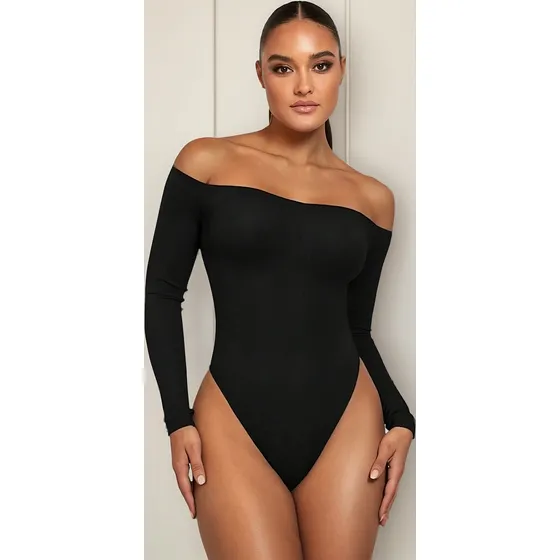 Body Blusa Manga Larga Escote Bandeja