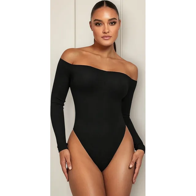 Body Blusa Manga Larga Escote Bandeja