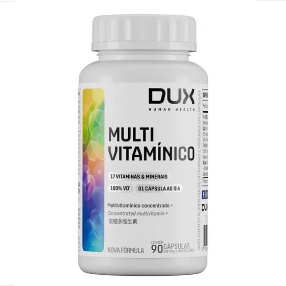 Multivitamínico Dux Nutrition Vitaminas Complexo B - 90 Cáps Sabor Sem Sabor