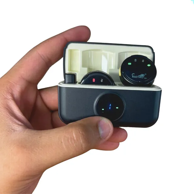 Microfone De Lapela Tipo C Duplo Imã Redondo Anti Ruído Live
