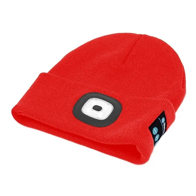 Gorro Con Bluetooth Auricular Linterna Led Recargable Abrigo