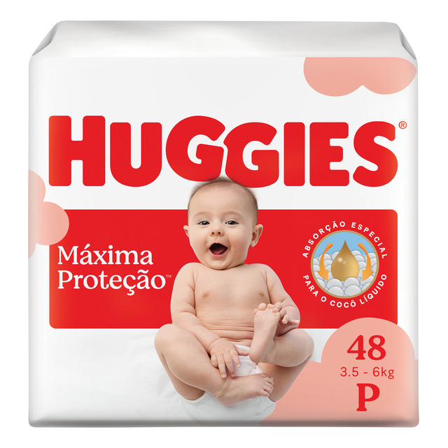 Huggies Fralda Descartável Máxima Proteção P - 48 Un Huggies Fralda Descartável Máxima Proteção P - 48 Un
